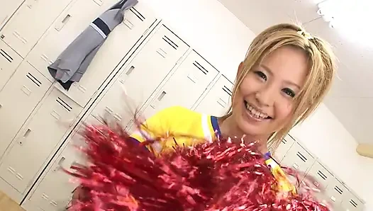 Asian cheerleader wants some nasty group fun with her boys