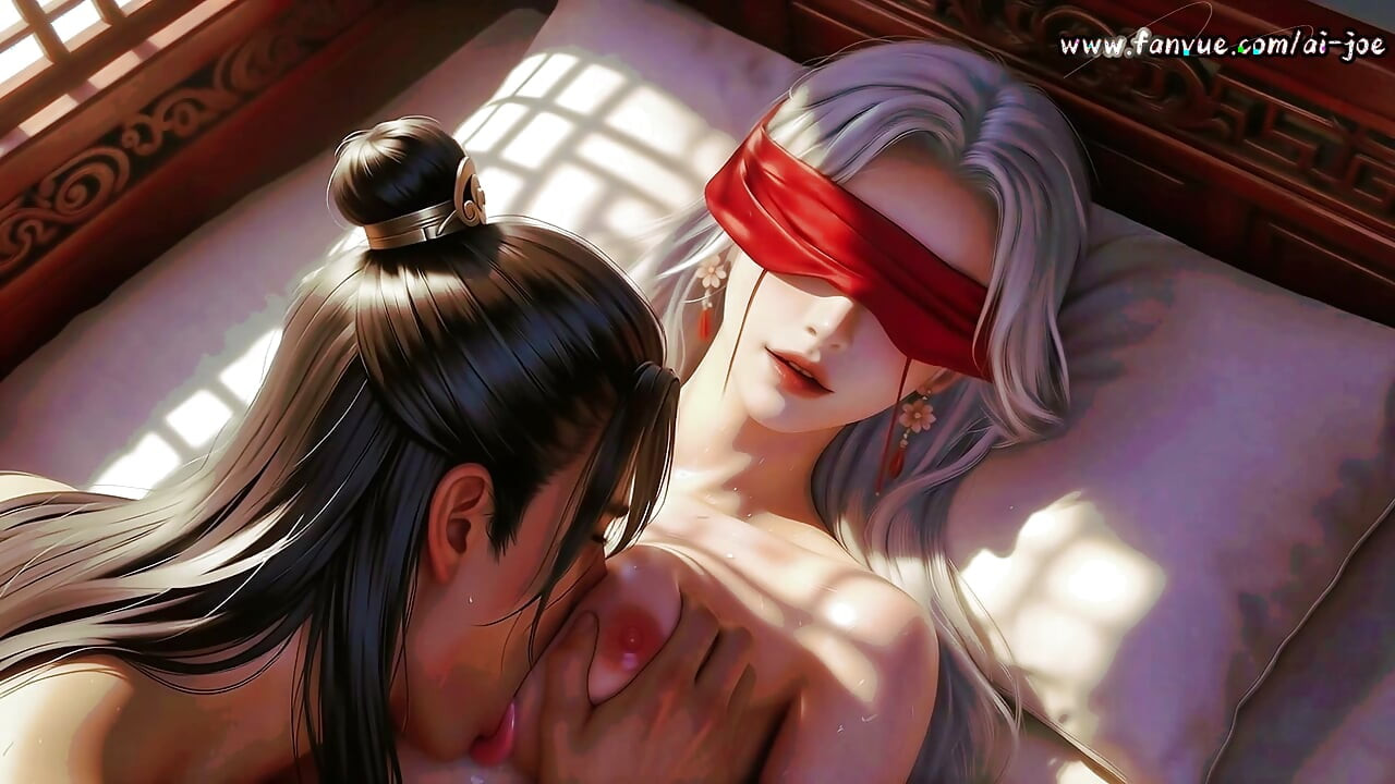 Belleza de cabello blanco con los ojos vendados, una mamada entre pechos voluptuosos de la que no puedo tener suficiente, Episodio 2, genera
