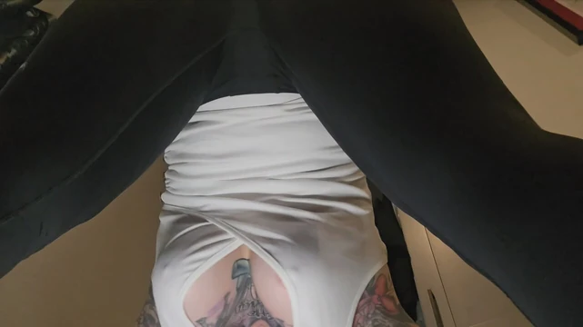 Stretching and Twerking in Tight Leggings