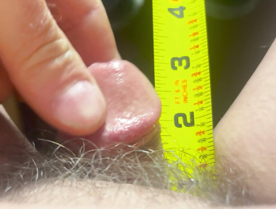Trying too Jack off a two inch micro cock