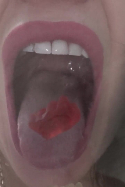 Consuming Gummies From the Glass!