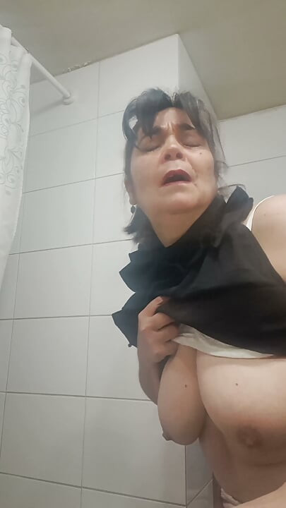 Mom Imagines Having Secret Sex with Him in the Bathroom.