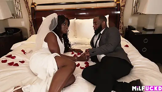 Bride cucks her new husband on wedding night