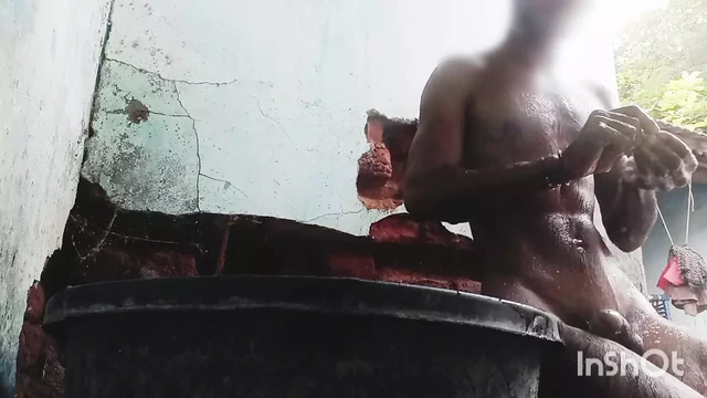 In the village, there was a bath in the open.