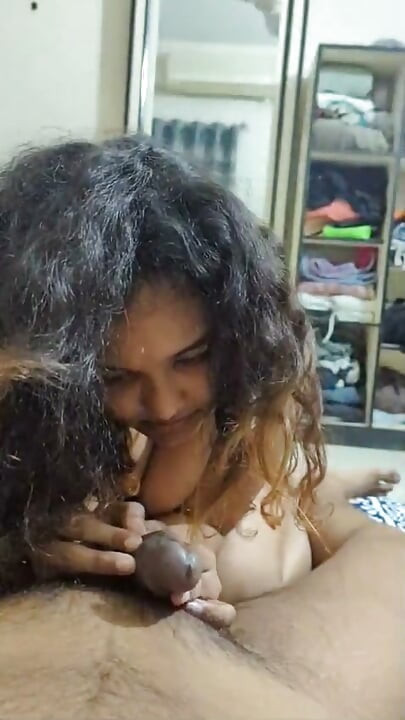 Indian girl SUCKING boyfriend dick after college