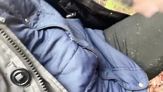 pussy pissing  water on the rock