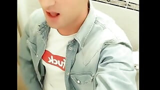 Twink Has His Own Piss, Using Hand for Drinking Pee