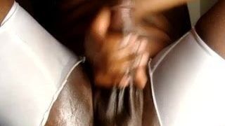 Thick Black Oily Cock Large Cum Load while asshole pulse