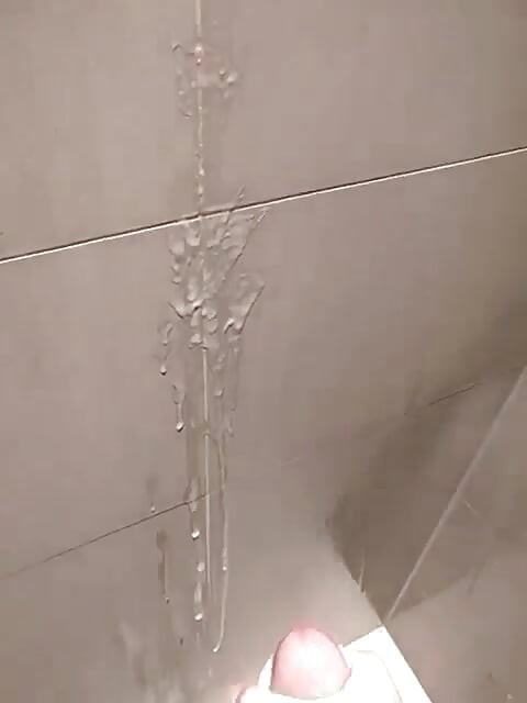 Cumshot on shower
