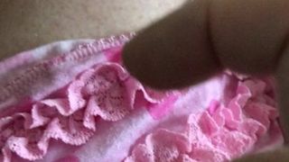 frilly panty wank and cum