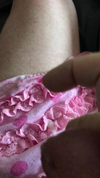 frilly panty wank and cum