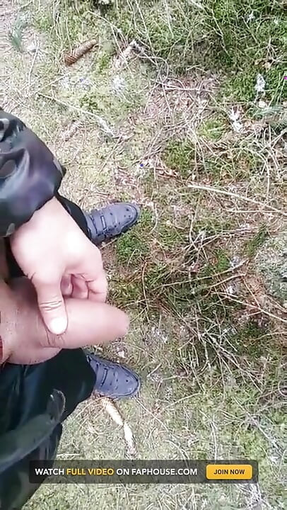 Filling Foreskin with Piss Like Balloon - Day Forest Pissing Yellow Piss