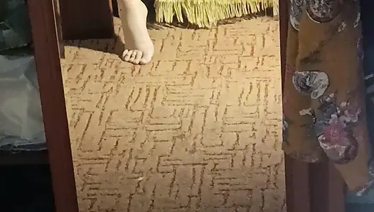 Bakış açısı sıkı amcık ve dildo, ev yapımı mastürbasyon