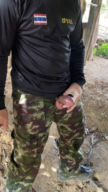 Powerful moment from "Military jerk off while smoking"