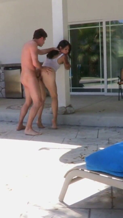 Randy stud licks Asian babe's pussy by the pool then takes her inside to fuck | Clip 3