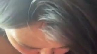 Hot busty Asian giving a bj