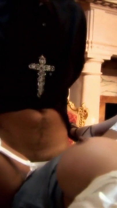 Spectacular moment from "Horny priest gets to fuck a hot brunette MILF in stockings"
