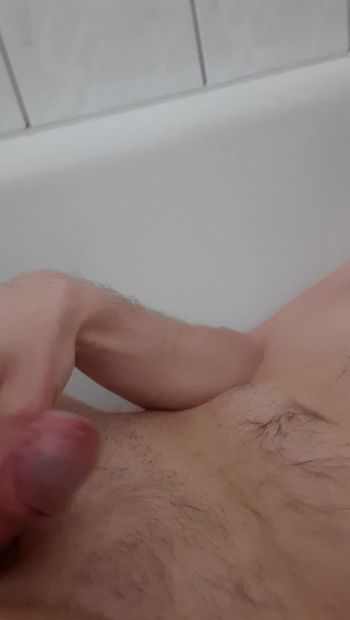 Small, cute penis in the bathtub