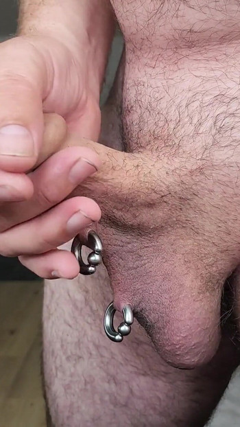 Stunning moment from "Cock play ,with piercing"