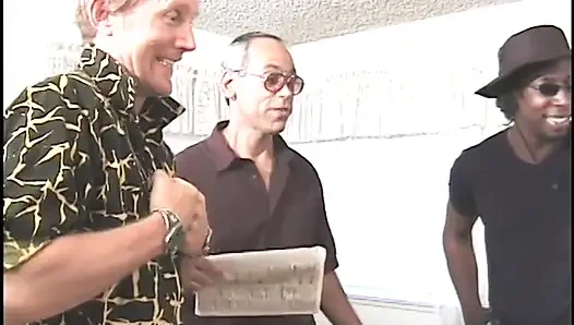 Black slut has enough meat to go round in this heavy gang bang