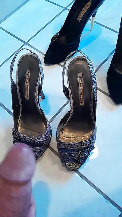 Woman's high heels splattered