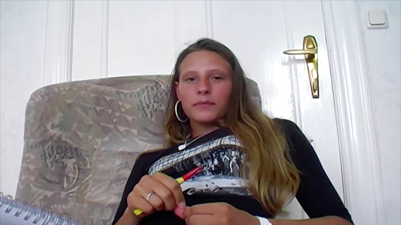 A sexy German teen with small tits having a great time with her sex toys