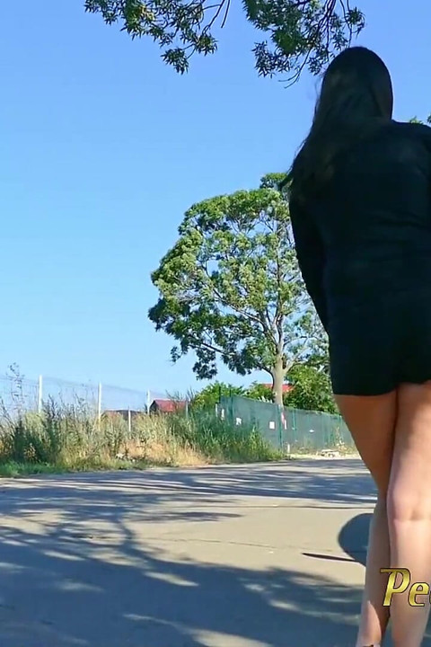 Outdoor pee standing in a small forest