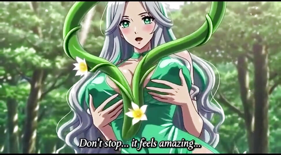 Las sensuales enredaderas de fantasía del bosque aprietan sus grandes tetas y caderas