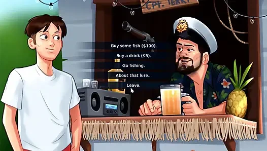 Summertime saga - johannes lagi asik mainin memek eve dan ngocok kontolnya