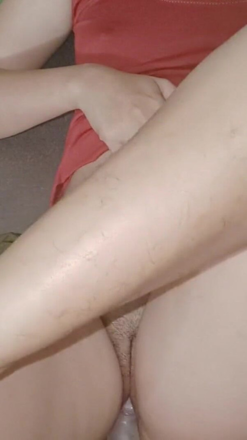 Petite teen taking huge dildo while watching porn | Clip 1