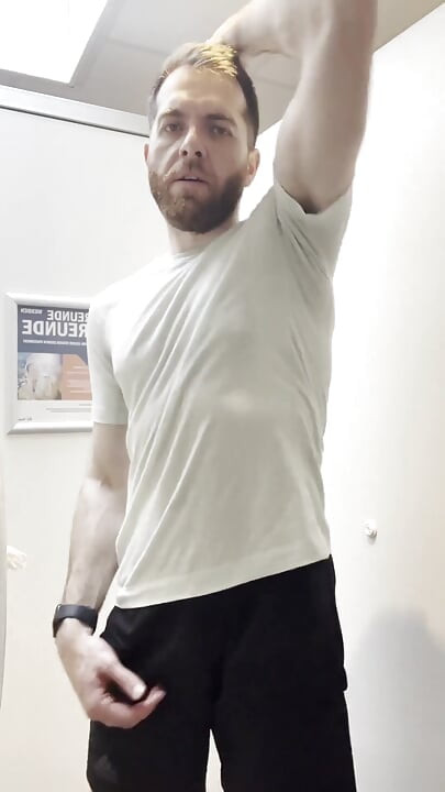 Jerking off at the Gym with a Big Cum Shot