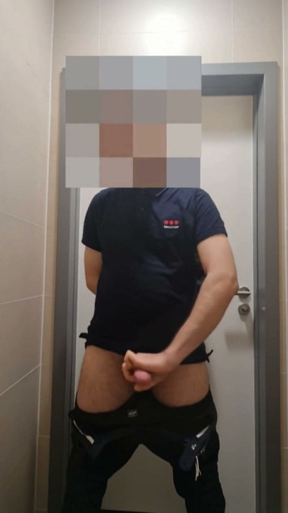 Security Guard masturbate in work toilet | Clip 1