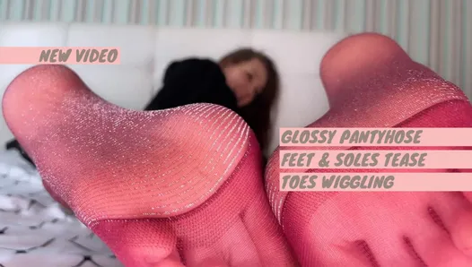 Glossy pantyhose feet and soles teaser