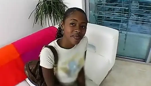 Petite whore Brown Suga takes on a massive cock