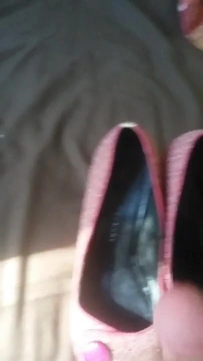 Cum on Her Shoes - Pink Peep Toe Heels