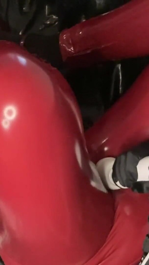 Wine Red Heels, Leggings and Corset Masturbation | Clip 2