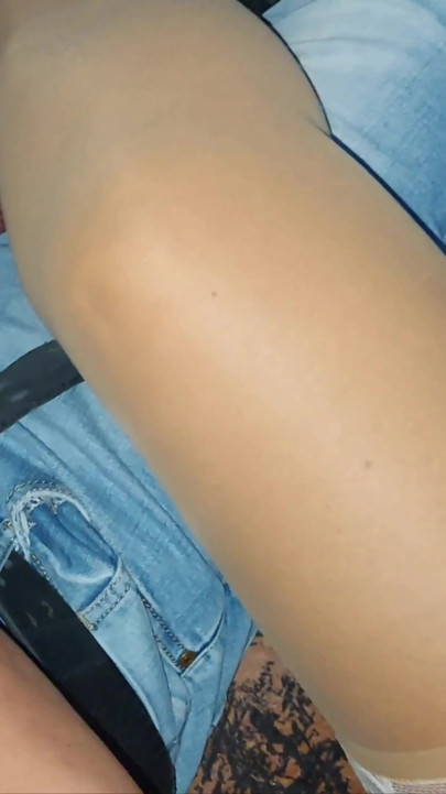 Horny wife in stockings teases her neighbor and gives him a footjob on the couch | Clip 2