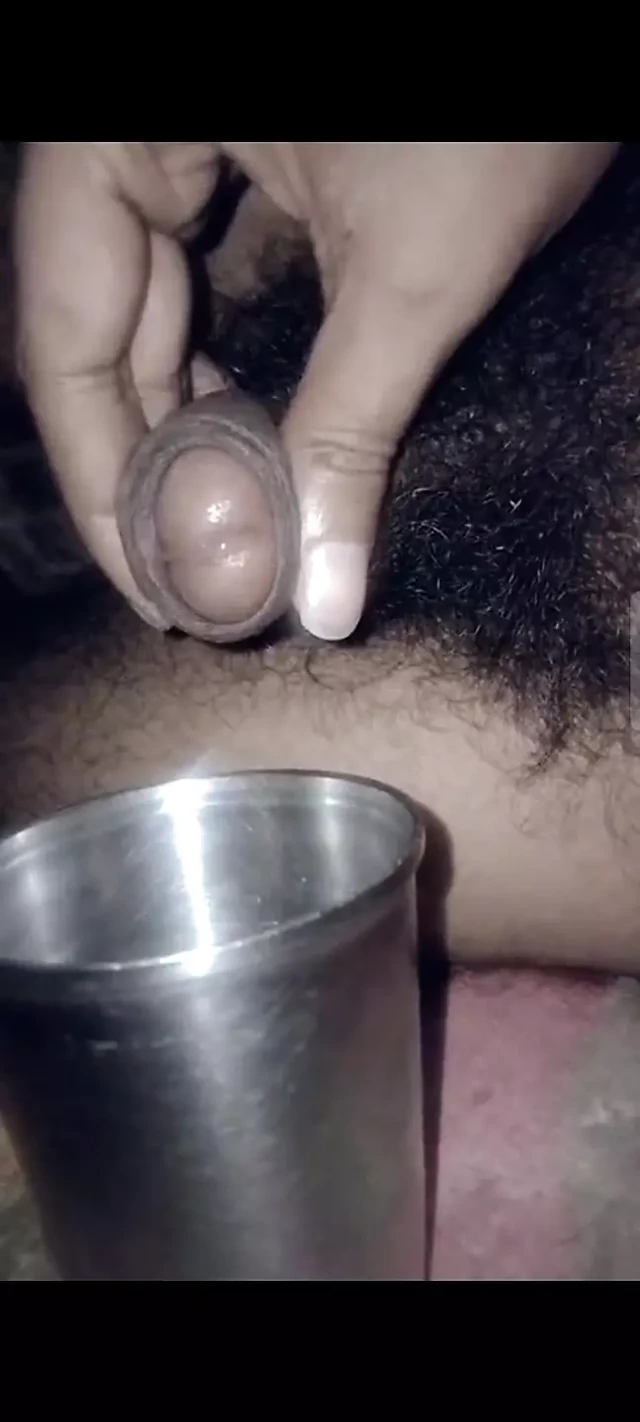 German big hairy hard penis jerking of lots of juice fill in the glass direct from penis close up cumshot