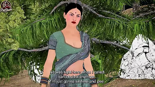 Horny Desi Indian Bhabhi: Hardcore Outdoor Secret Sex with Boyfriend in the Forest English Subtitles