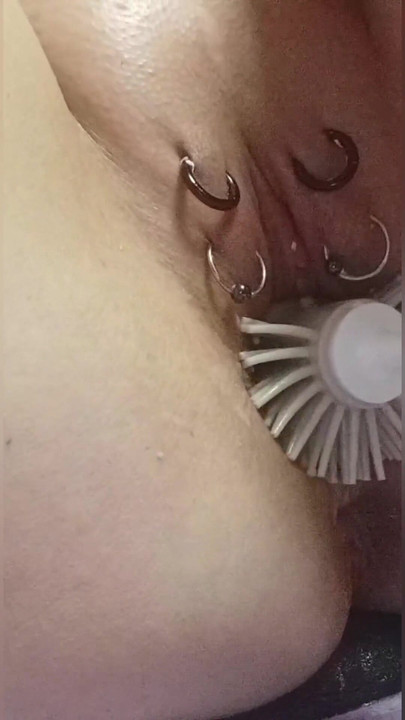 Key moment from "SklavinS plays with her pierced Pussy"