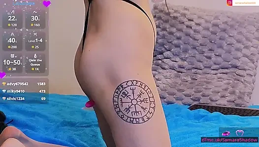 Playful Dirty Talk Starts Here. live fingering and teasing show, Feet, graceful legs!