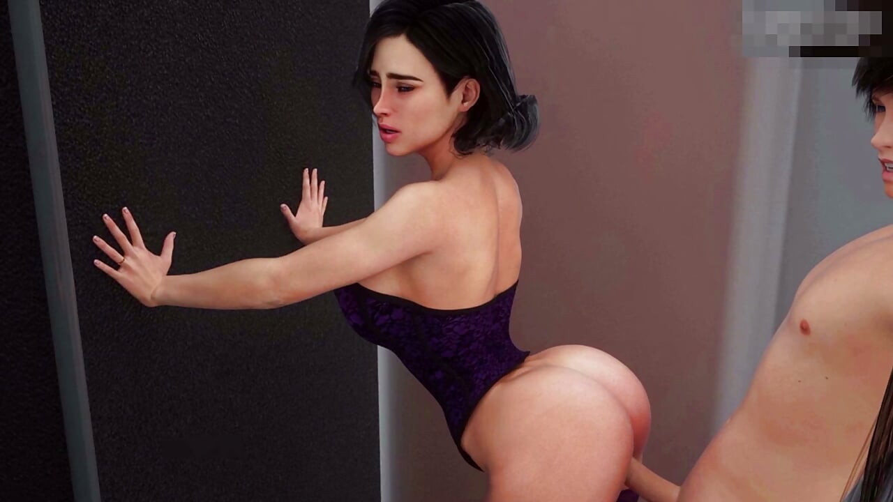 My mischievous stepsister presents her gorgeous ass, and my stepmom wants me to fuck her right there in the store. eng sub