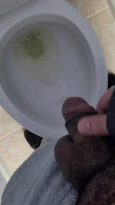 Peeing in toilet!