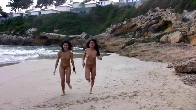 Two amazing German girls sharing a hard rod on the beach