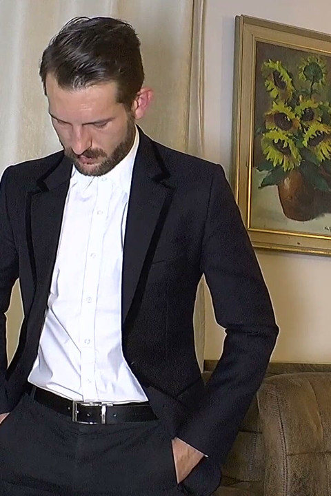 Managerial Control: Businessman Boman Steps Barefoot on Slave Ben
