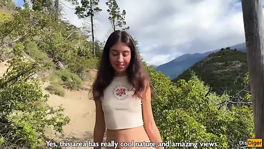 Horny Hitchhiker Wants to Suck and Fuck on a Camping Trip - Risky Sex and Cumwalk