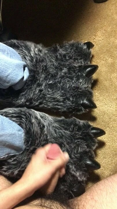 Cumming On Plush Wolf Feet