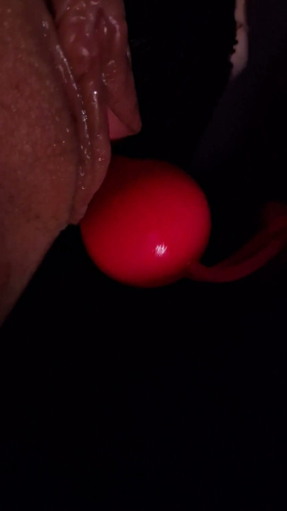 There are vaginal balls in my wet tight, so it's time to caress myself with a vibrator | Clip 1