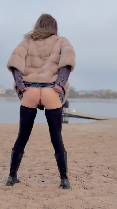 Winter, Beach, No Panties