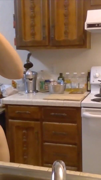 Epic moment from "Phat Ass Baker Makes Vegan Thumbprint Cookies! Naked in the Kitchen Episode 31"